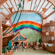 Load image into Gallery viewer, Rainbow Arch Spring Grass & Blue Sky Playsilk