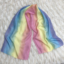 Load image into Gallery viewer, Striped Pastel Rainbow Playsilk HORIZONTAL stripes ~ Ombré