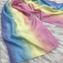 Load image into Gallery viewer, Striped Pastel Rainbow Playsilk HORIZONTAL stripes ~ Ombré