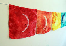 Load image into Gallery viewer, Rainbow Moon Phase Banner Playsilk