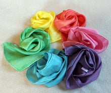 Load image into Gallery viewer, Set of 6 Small Silks & Rainbow Stripe