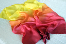 Load image into Gallery viewer, Ombré Fire Striped Playsilk ~ Red Orange Yellow