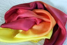 Load image into Gallery viewer, Ombré Fire Striped Playsilk ~ Red Orange Yellow