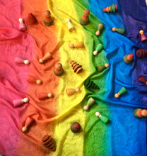 Load image into Gallery viewer, Striped Bright Rainbow Playsilk