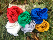 Load image into Gallery viewer, Set of 6 Holiday Color Playsilks ~ Red, Green, Gold, Silver, Blue, White ~