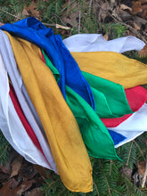 Load image into Gallery viewer, Set of 6 Holiday Color Playsilks ~ Red, Green, Gold, Silver, Blue, White ~