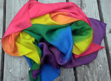 Load image into Gallery viewer, Striped Bright Rainbow Playsilk