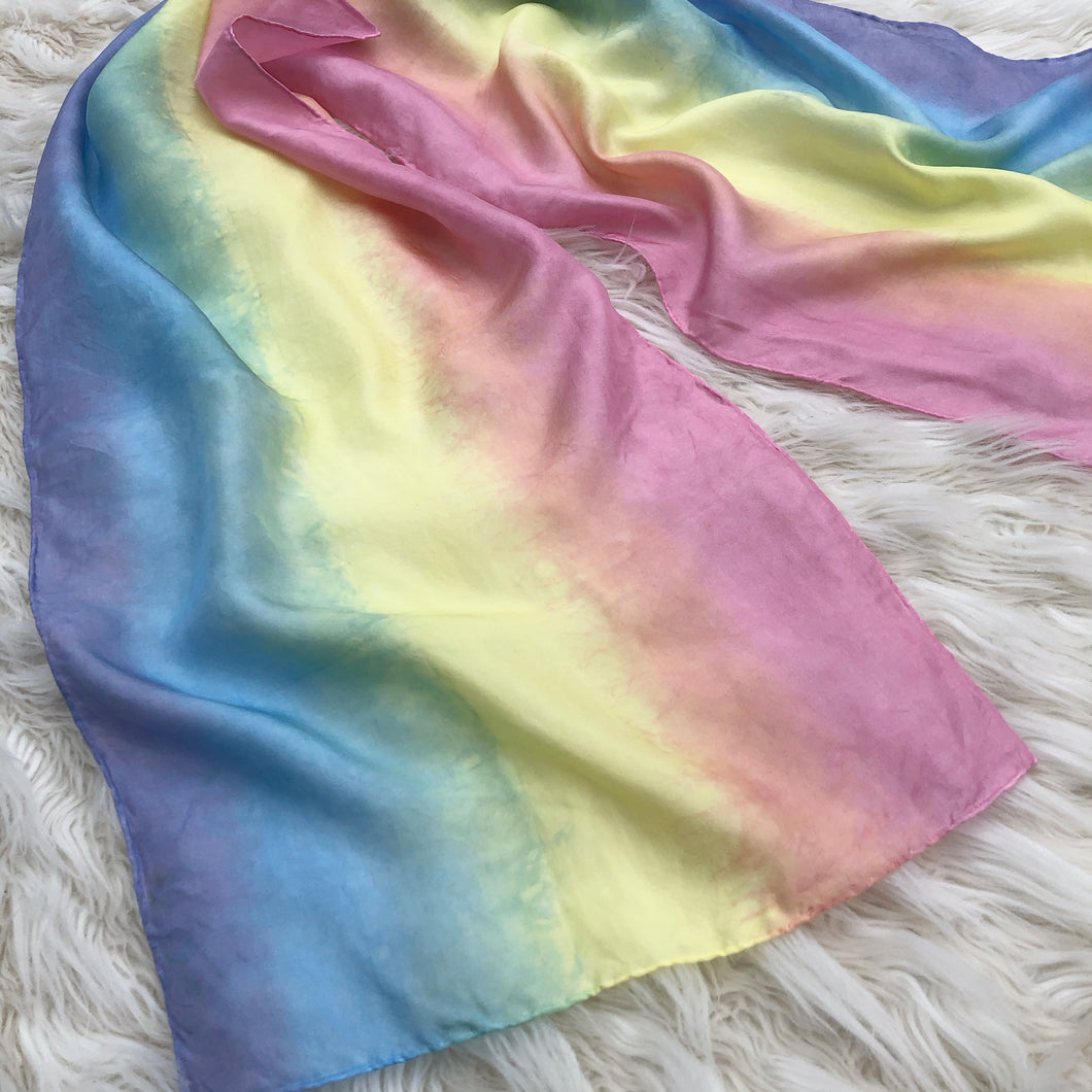 Striped Pastel Rainbow Playsilk HORIZONTAL stripes ~ Ombré