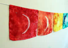 Load image into Gallery viewer, Rainbow Moon Phase Banner Playsilk
