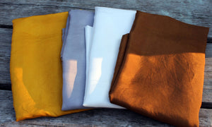Set of 4 Neutral Color Playsilks ~ Silver Gold Brown White