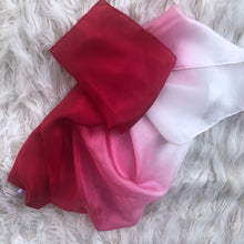 Load image into Gallery viewer, Holiday Ombré Red White Playsilk Scarf
